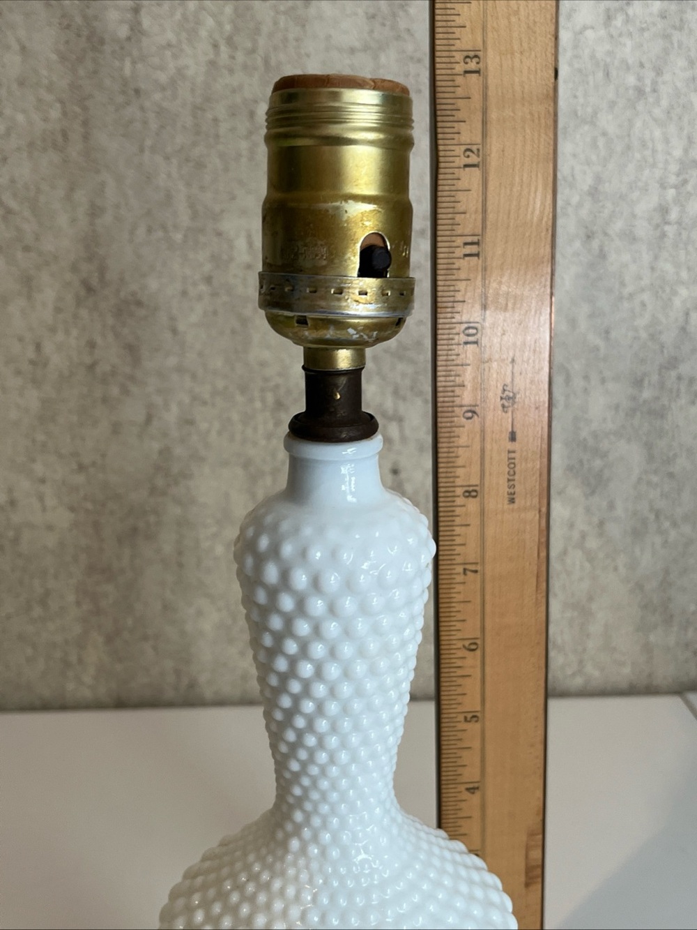 White Hobnail Milk Glass Table Lamp - Classic Home Art Accent - Picture 7 of 8